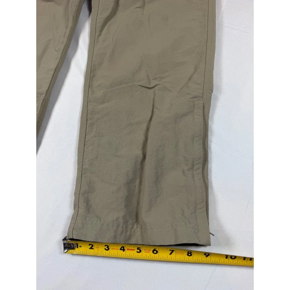 The North Face Mens L Khaki Convertible Cargo Hiking Pants Zip Off Tan Nylon